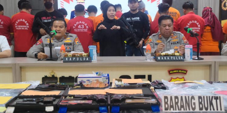 Polda Sulsel Ungkap 490 Kasus Kejahatan Dalam Ops Pekat Lipu, Termasuk Peredaran Senpi Ilegal
