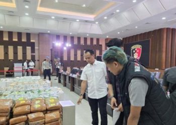 Bareskrim Polri Merilis Pengungkapan Barang Bukti Narkotika dengan Total berat 4,171 ton.