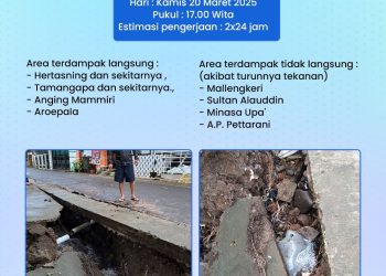Perbaikan Pipa di Gowa, Ini Penyampaian Humas PDAM Makassar