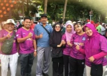 Rombongan Guru dan Staf UPT SPF SMPN 6 Makassar Turut Meriahkan Semarak Car Free Day