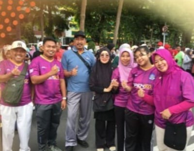 Rombongan Guru dan Staf UPT SPF SMPN 6 Makassar Turut Meriahkan Semarak Car Free Day