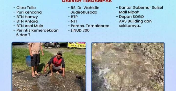 Ada Perbaikan Pipa di Beberapa Wilayah, Ini Himbau PDAM Makassar ke Pelanggan