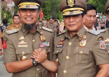 Dr. H. Fathur Rahim Hadiri Apel Gelar Pasukan Satpol PP dan Satlinmas Tingkat Provinsi Sulsel di Wajo