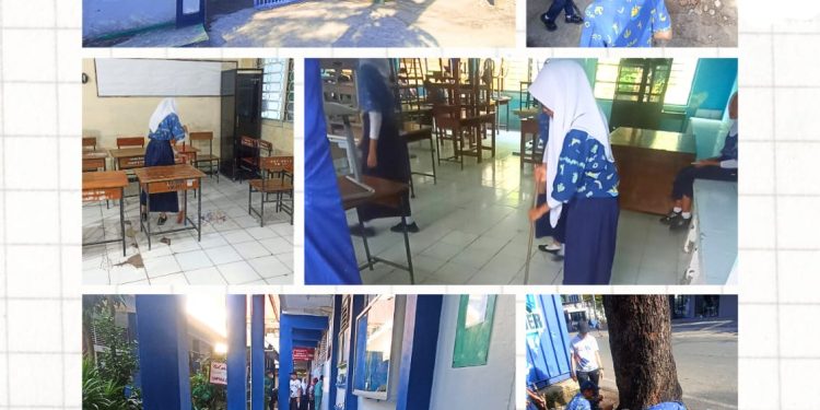 Peringatan Hari Lingkungan Sedunia, SMPN 2 Makassar Bersih-Bersih