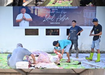 Momen Idul Adha, PDAM Makassar Sembelih 12 Ekor Kurban Untuk Dibagikan