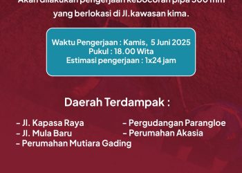 PDAM Makassar Tindak Cepat Kebocoran Pipa 300 mm di Kawasan KIMA