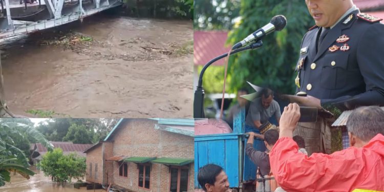 Curah Hujan Tinggi Sebabkan Banjir, Kapolres Imbau Warga Waspada dan Instruksikan Personel Turun Bantu Warga