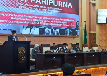 DPRD Makassar Sampaikan Rekomendasi LKPJ Wali Kota 2024 dalam Rapat Paripurna