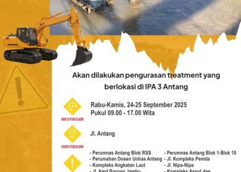 Perawatan IPA 3 Antang, PDAM Imbau Pelanggan Tampung Air