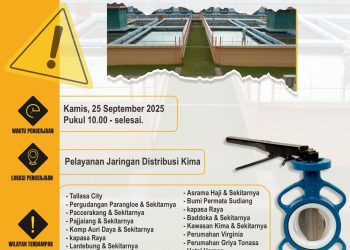 Perbaikan Pompa Distribusi Kima, Tekanan Air di Sejumlah Wilayah Menurun