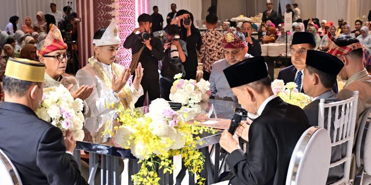 Akad Nikah Fiqar–Falih Berlangsung Khidmat, Dihadiri Wapres Jusuf Kalla dan Tokoh Nasional