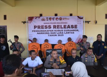 Polres Bulukumba Ungkap Jaringan Curanmor, Amankan 4 Pelaku dan 15 Motor Curian Dalam Press Release Akhir Tahun