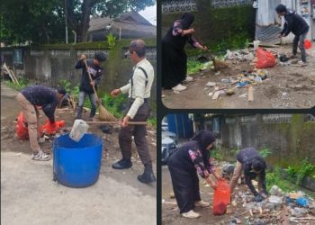 Gotong Royong Wujudkan Lingkungan Bersih, Warga RT 01 Pattunuang Kerja Bakti Bersama PKL