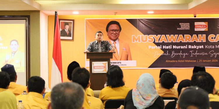 Munafri–Aliyah Kompak Hadiri Muscab Hanura Makassar, Tegaskan Komitmen Kolaborasi Lintas Partai