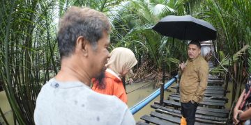 Di Tengah Hujan, Appi Tinjau Jembatan Lapuk di Barombong, Pembangunan Segera Dikerjakan