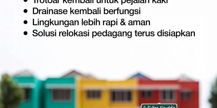 Pemkot Makassar Kembalikan Fungsi Trotoar dan Drainase Melalui Penataan PKL
