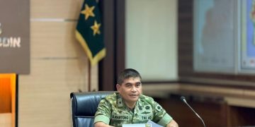 Kasdam XIV/Hasanuddin Ikuti Rapat Evaluasi Percepatan Pembangunan Koperasi Desa secara Vicon