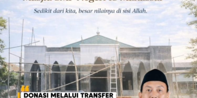 Pembangunan Mushallah Nurul Ilmi di SMP Negeri 18 Makassar Memasuki Tahap Akhir