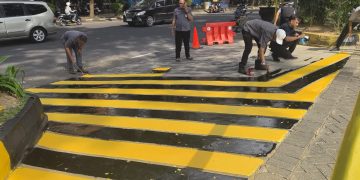 Persiapan Parkir Digital Losari Dimulai dengan Kerja Bakti, Penataan Gate In-Out Berwarna