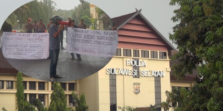 AMP Sulsel Geruduk Polda Sulsel, Tuntut Pencopotan Dua Pejabat Polrestabes