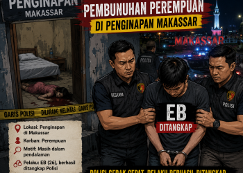 Kematian Wanita MAF di Penginapan Makassar Terungkap, Pelaku EB Akui Campurkan 4 Butir Obat ke Air Korban!