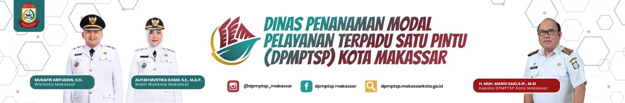 Baner Dinas Penanaman Modal Pelayanan Terpadu Satu Pintu DPMPTSP Kota Makassar