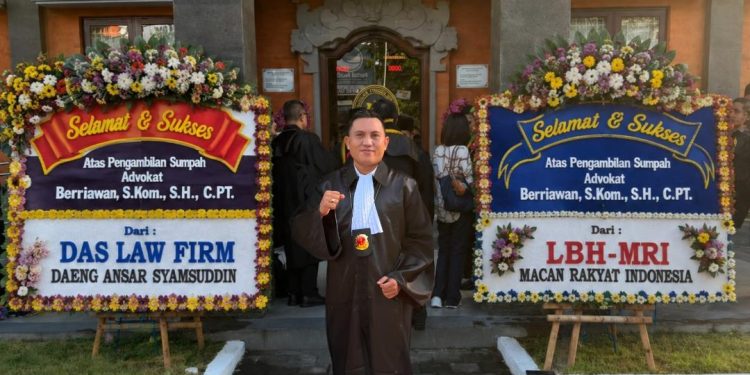 Sekjen DPP LBH MRI Berriawan Resmi Dilantik Jadi Advokat