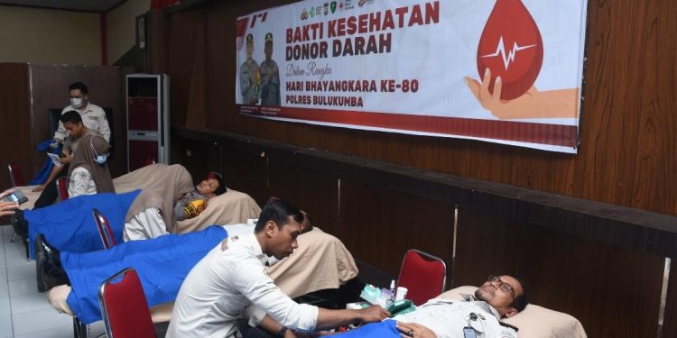 Sambut HUT Bhayangkara ke‑80, Polres Bulukumba Gelar Donor Darah