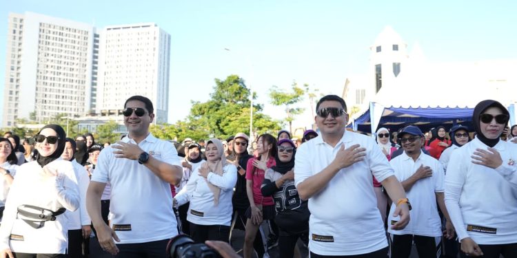 Munafri & Aliyah Meriahkan Peringatan Bhayangkara ke‑80 Polrestabes Makassar