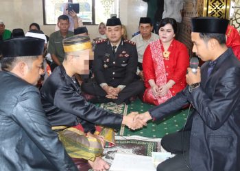 Akad Nikah Tahanan Berlangsung Khidmat, Dihadiri Langsung Kapolres