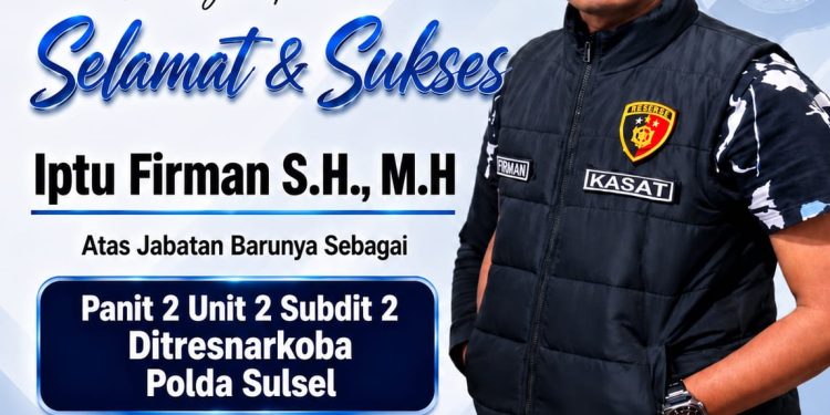 Resmi Dipercaya, IPTU Firman Jabat Pimpinan Panit 2 Unit 2 Subdit 2
