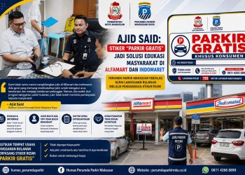 Perumda Parkir Pasang Stiker Resmi, Tanda Gerai Sudah Langganan Bulanan