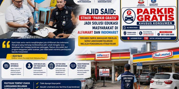 Perumda Parkir Pasang Stiker Resmi, Tanda Gerai Sudah Langganan Bulanan