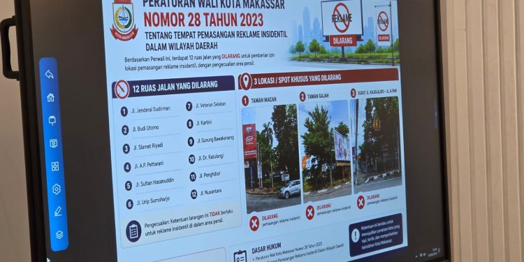 Bapenda Makassar Tetapkan 12 Ruas Jalan Terlarang Pemasangan Reklame Insidentil