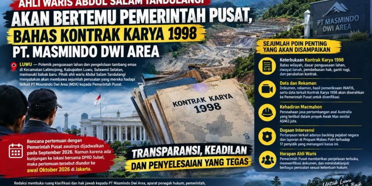 Polemik Tambang Latimojong: Ahli Waris Bawa Persoalan MDA dan Kontrak Karya ke Pemerintah Pusat