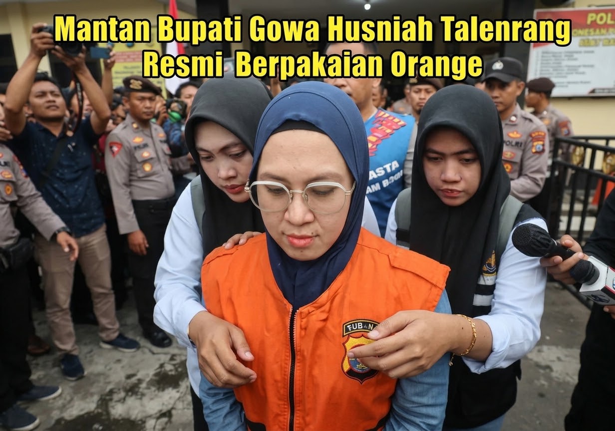 Berpakaian Orange, Mantan Bupati Gowa Husni Talenrang Resmi di Tahan