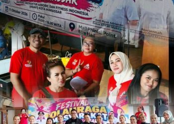 Semangat Luar Biasa Pegiat Senam Aerobik di Festival Olahraga Kota Makassar 2026