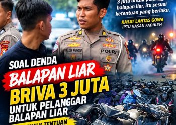 Satlantas Polresta Gowa: Rp3 Juta Denda Maksimal, Bukan Nominal Tetap