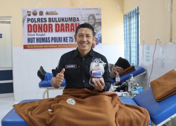 Peringati HUT Humas Polri ke-75, Polres Bulukumba Gelar Donor Darah
